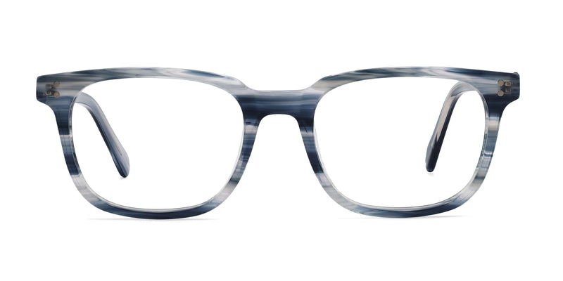 radiance rectangle blue eyeglasses frames front view