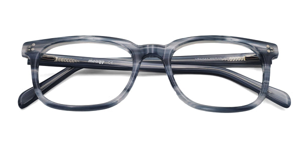 radiance rectangle blue eyeglasses frames top view