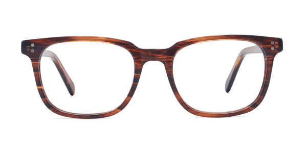 radiance rectangle brown eyeglasses frames front view