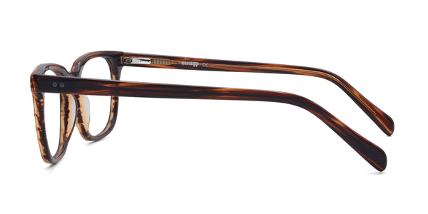 radiance rectangle brown eyeglasses frames side view