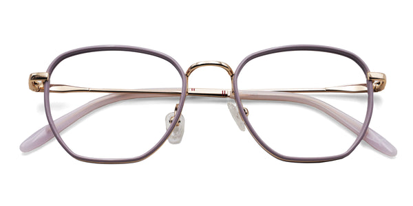 rainbow geometric purple eyeglasses frames top view
