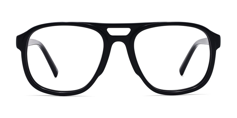 ray aviator black eyeglasses frames front view
