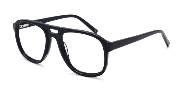 ray aviator black eyeglasses frames angled view