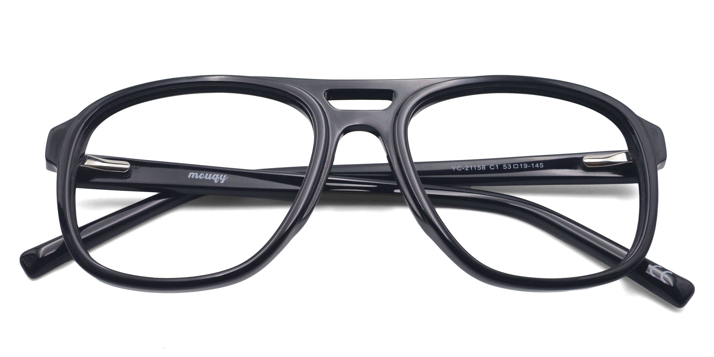 ray aviator black eyeglasses frames top view