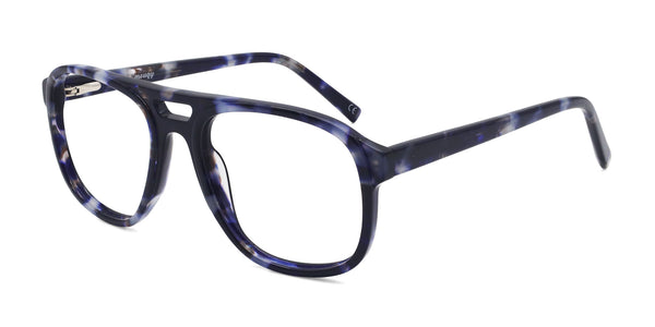 ray aviator blue eyeglasses frames angled view