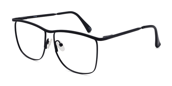 realx rectangle black eyeglasses frames angled view