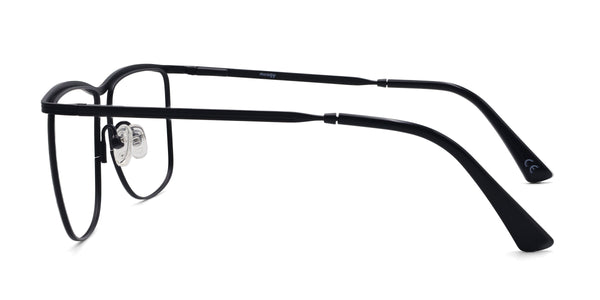 realx rectangle black eyeglasses frames side view