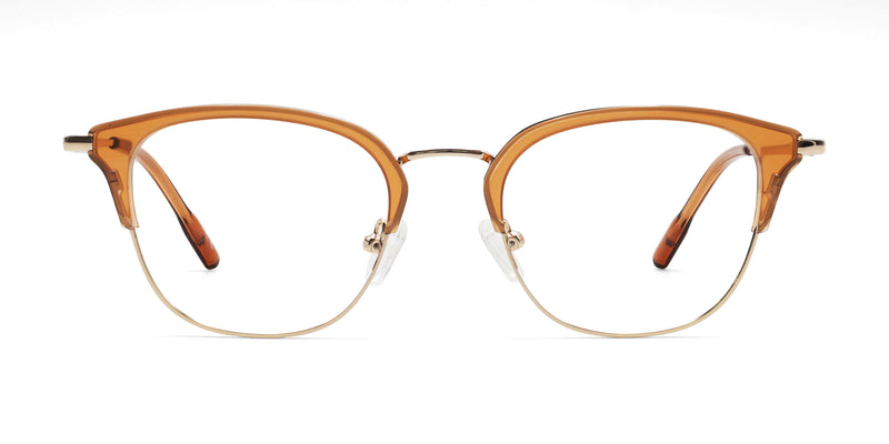 recovery browline orange eyeglasses frames front view