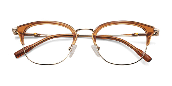 recovery browline orange eyeglasses frames top view