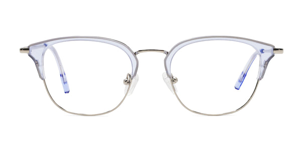 recovery browline blue eyeglasses frames front view