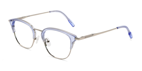 recovery browline blue eyeglasses frames angled view