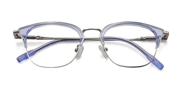 recovery browline blue eyeglasses frames top view