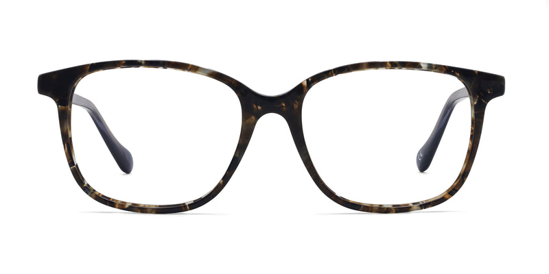 richly rectangle gray eyeglasses frames front view
