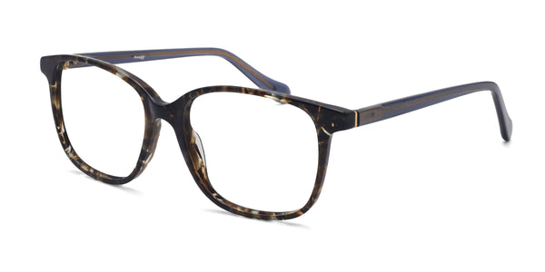 richly rectangle gray eyeglasses frames angled view