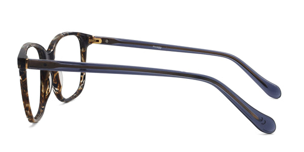 richly rectangle gray eyeglasses frames side view