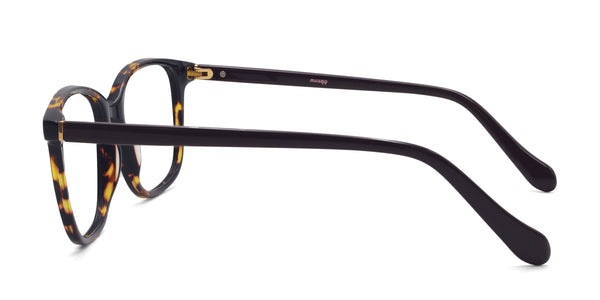 richly rectangle tortoise eyeglasses frames side view