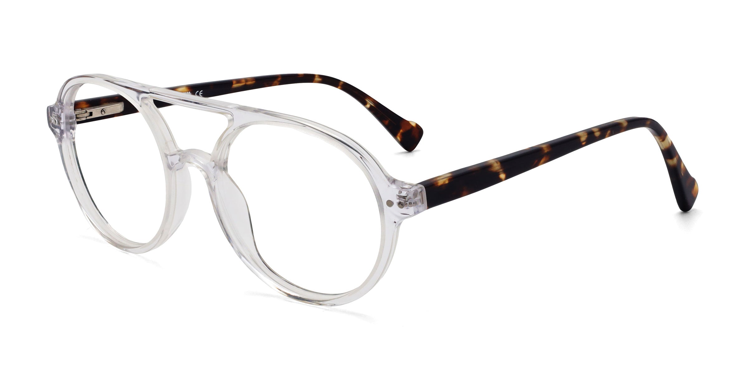 Rosemary Aviator Clear eyeglasses frames angled view