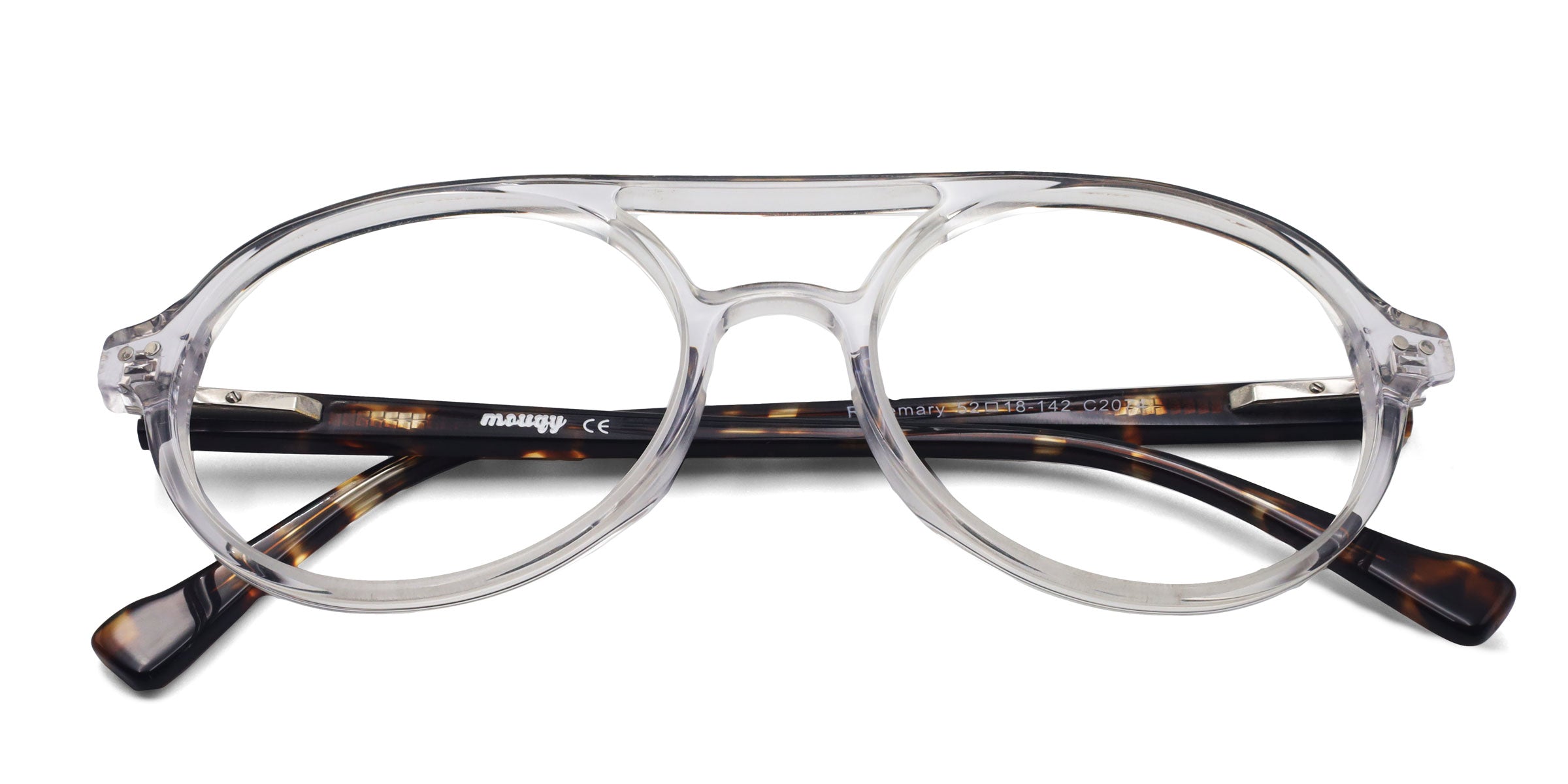 Rosemary Aviator Clear eyeglasses frames top view