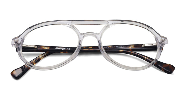 rosemary aviator clear eyeglasses frames top view