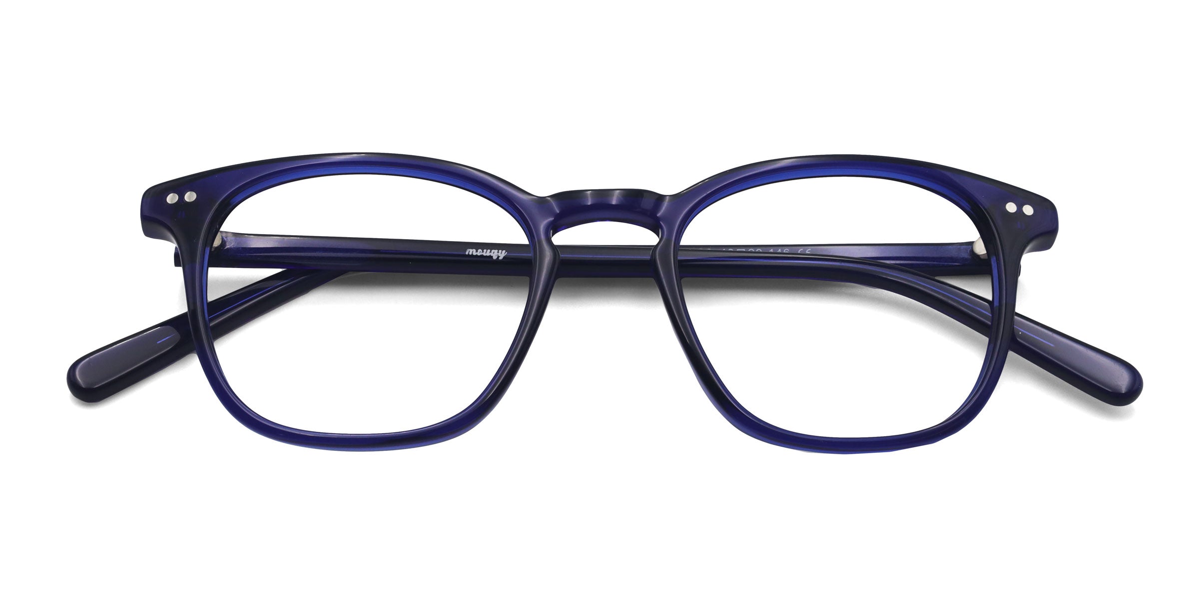 rubicon square blue eyeglasses frames top view