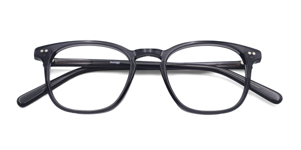 rubicon square gray eyeglasses frames top view