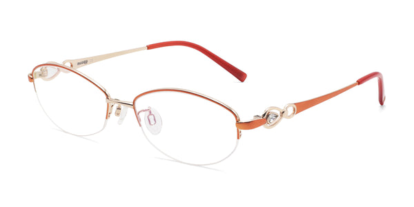sapphire oval brown eyeglasses frames angled view