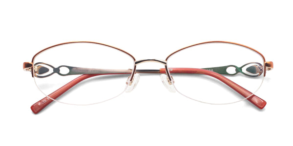 sapphire oval brown eyeglasses frames top view