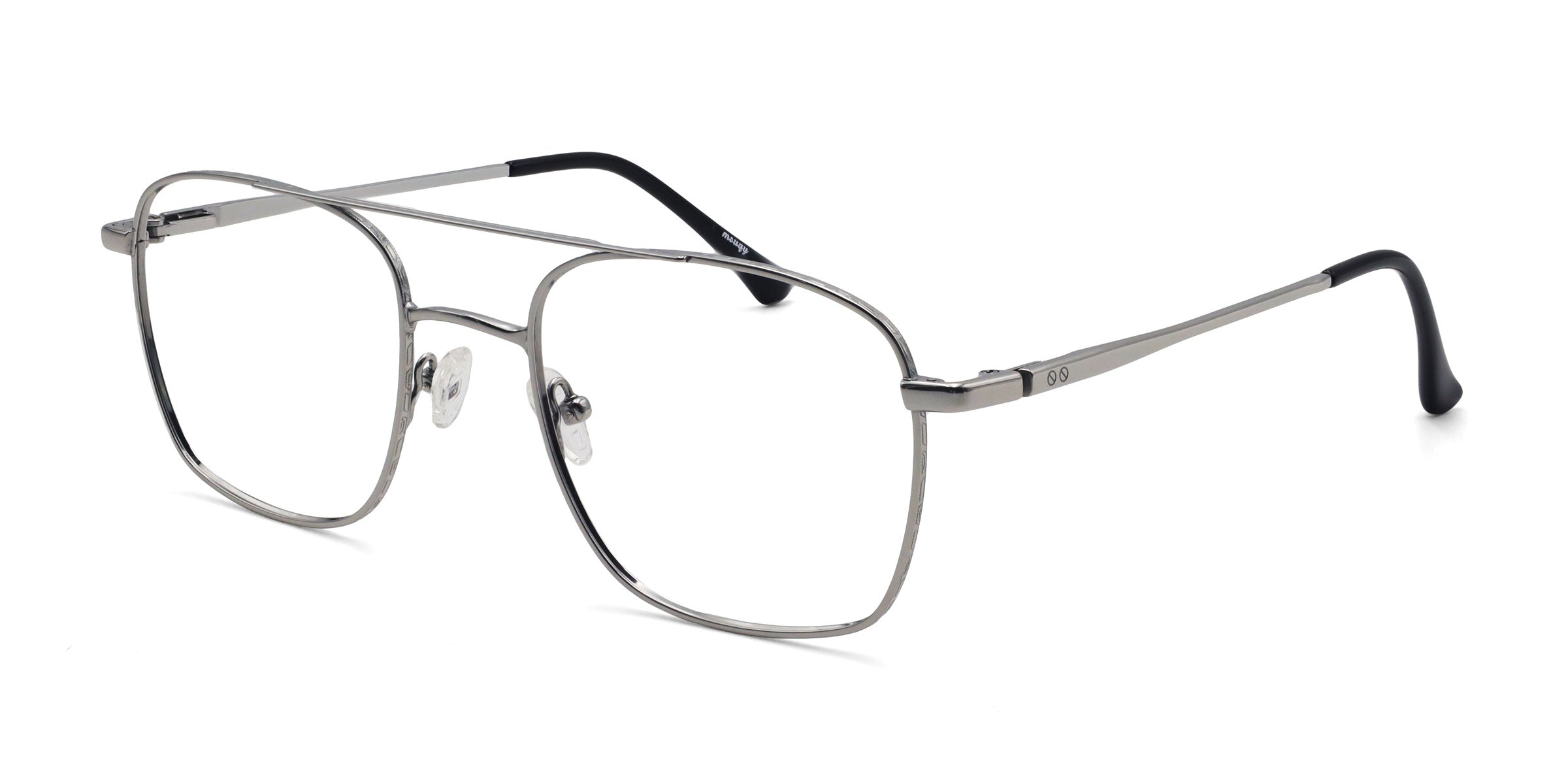 Savvy Aviator Silver eyeglasses frames angled view