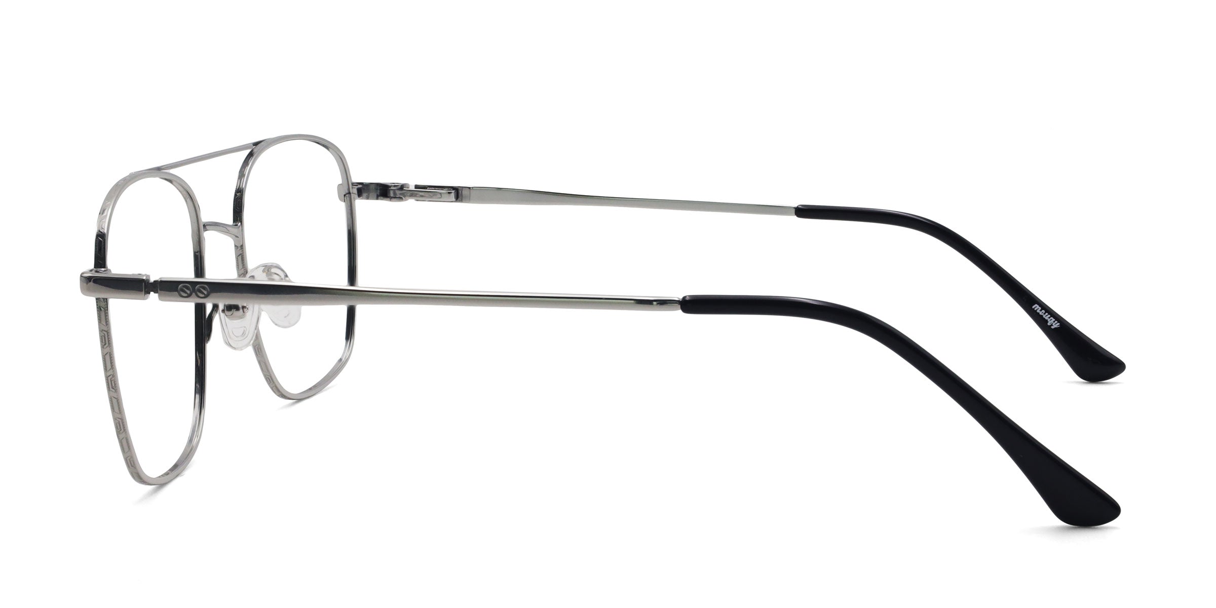 Savvy Aviator Silver eyeglasses frames side view