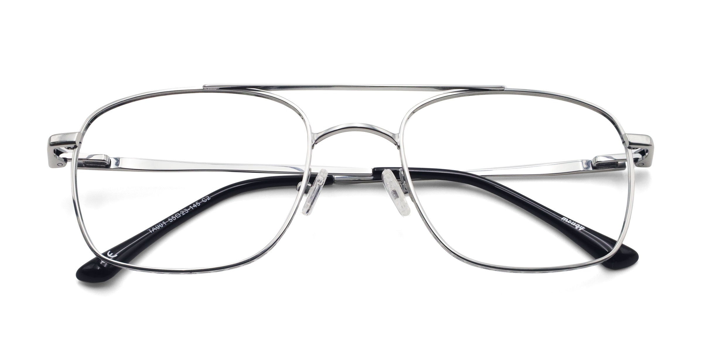 Savvy Aviator Silver eyeglasses frames top view