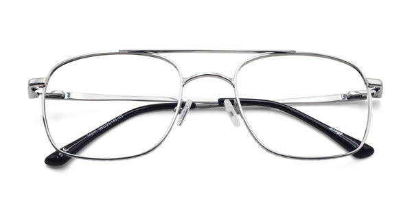 savvy aviator silver eyeglasses frames top view