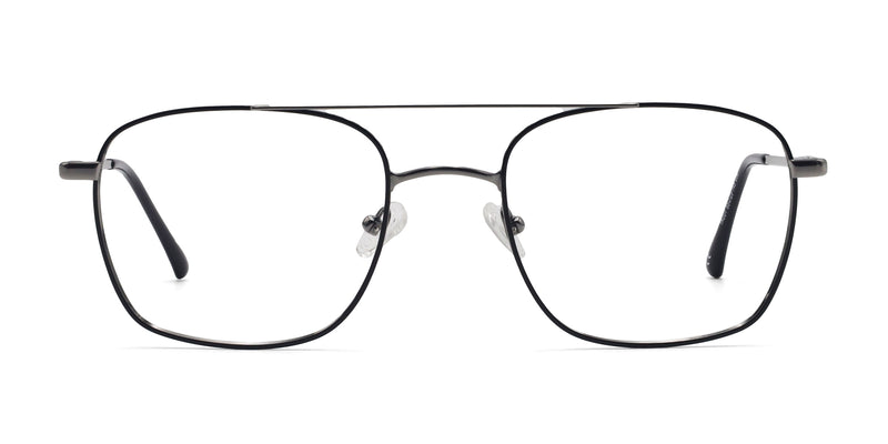 savvy aviator black eyeglasses frames front view