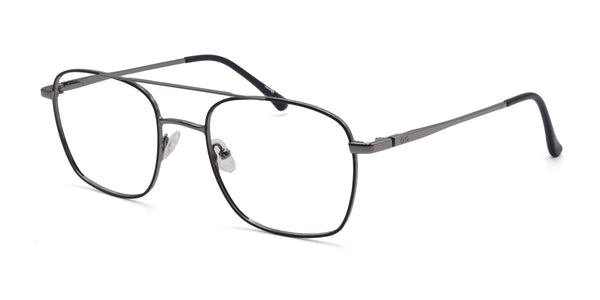savvy aviator black eyeglasses frames angled view