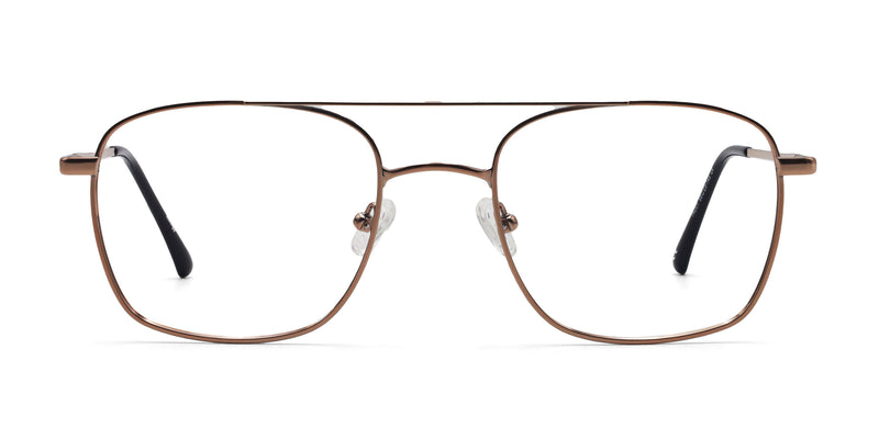savvy aviator brown eyeglasses frames front view