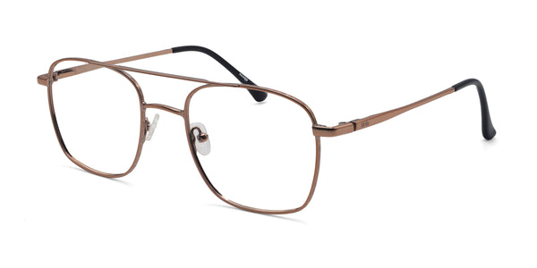 savvy aviator brown eyeglasses frames angled view