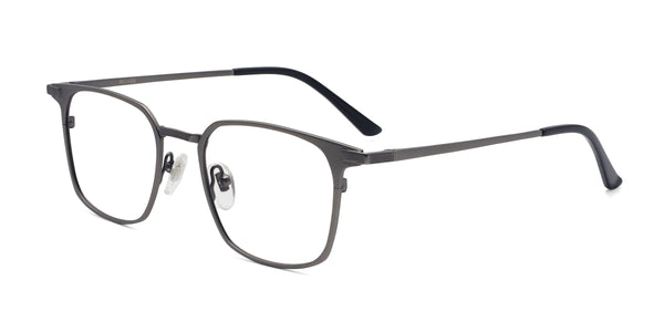 serenity rectangle gray eyeglasses frames angled view