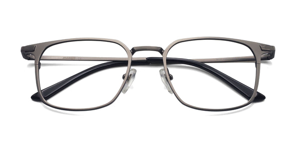 serenity rectangle gray eyeglasses frames top view