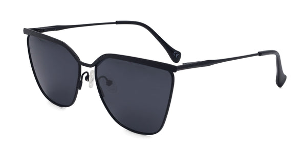 shine cat eye black eyeglasses frames angled view