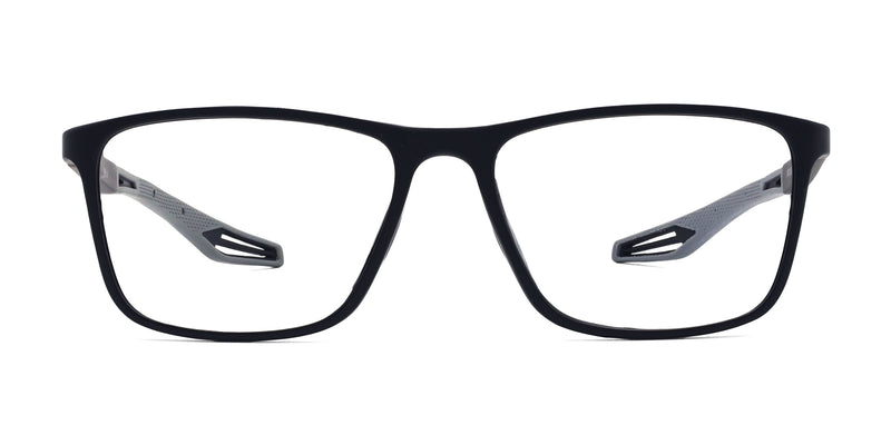 stellar rectangle black eyeglasses frames front view