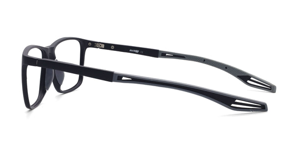 stellar rectangle black eyeglasses frames side view
