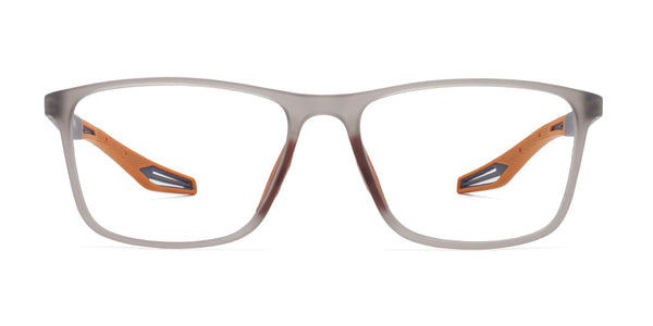 stellar rectangle gray eyeglasses frames front view