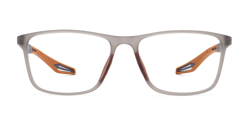 stellar rectangle gray eyeglasses frames front view