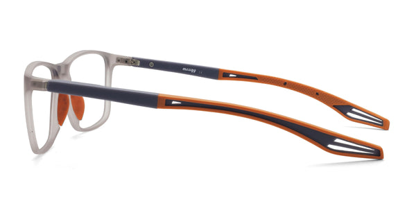 stellar rectangle gray eyeglasses frames side view