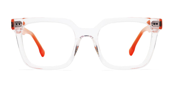suesy square clear eyeglasses frames front view