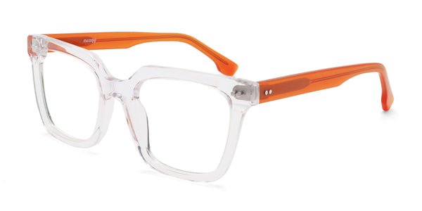 suesy square clear eyeglasses frames angled view