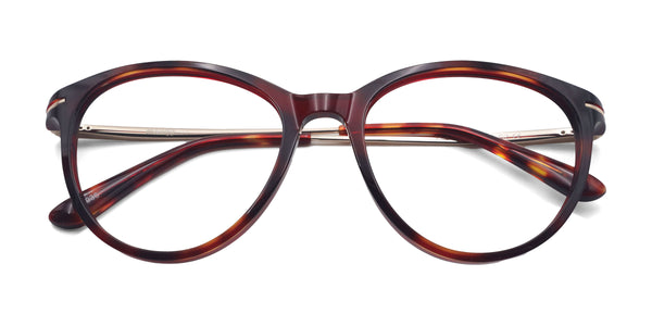 twinkle oval tortoise eyeglasses frames top view