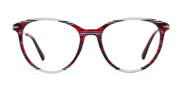 twinkle oval red eyeglasses frames front view