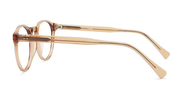 union round brown eyeglasses frames side view