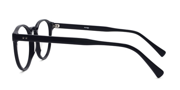 union round black eyeglasses frames side view
