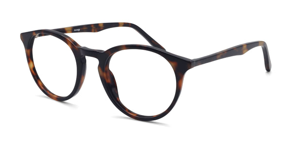 wave oval tortoise eyeglasses frames angled view